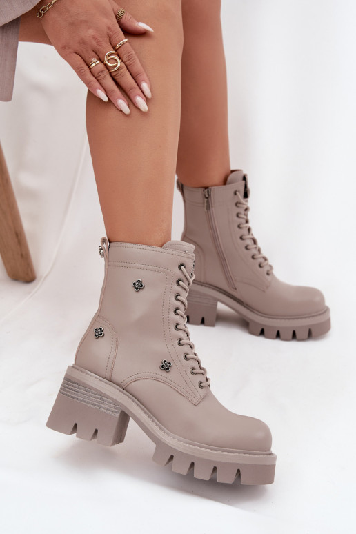 Pealhk saapad Pealiste omad KlockisPrzypinkami Artiker 57C0181 beeži värvi