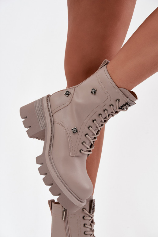 Pealhk saapad Pealiste omad KlockisPrzypinkami Artiker 57C0181 beeži värvi