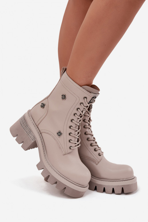 Pealhk saapad Pealiste omad KlockisPrzypinkami Artiker 57C0181 beeži värvi