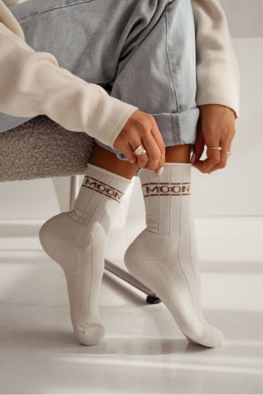 Sokid Pealiste omad Półfrotte UNIQUE Survevaba MOON Ecru Sokid Pealiste omad Półfrotte UNIQUE Survevaba MOON Ecru