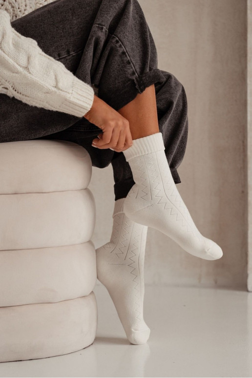 Sokid Pealiste omad Frotte Zygzak Ecru