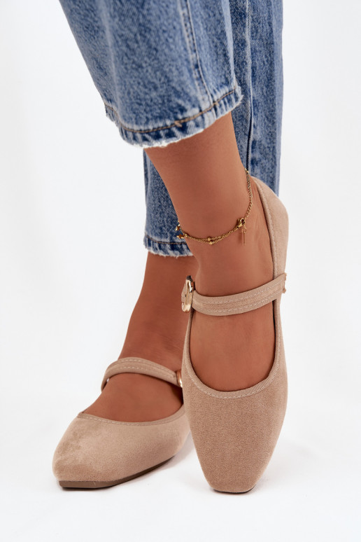 Baleriinad rihmadega I Złotą neetide ja pandlaga Eco Suedeosissee beeži värvi Adelora