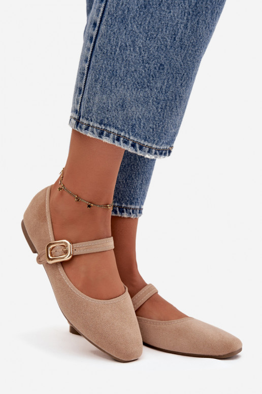 Baleriinad rihmadega I Złotą neetide ja pandlaga Eco Suedeosissee beeži värvi Adelora