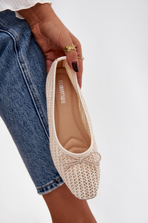 Baleriinad Koos punutisega I Kokardką Ecru Belirra