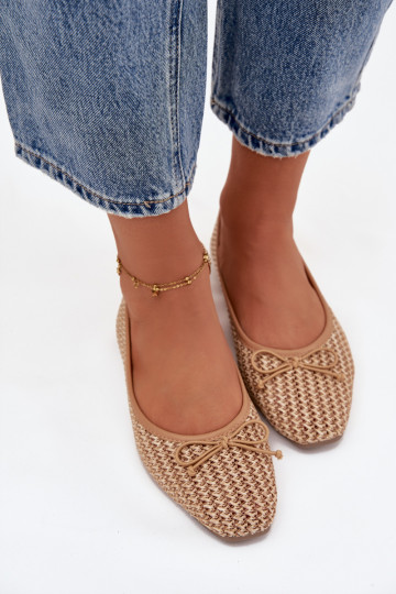 Baleriinad Koos punutisega I Kokardką pruunid värvi Belirra