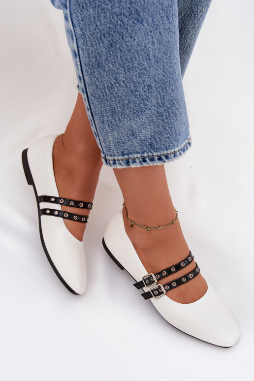 Baleriinad Pealiste omad Triipudega valget värvi Deliora