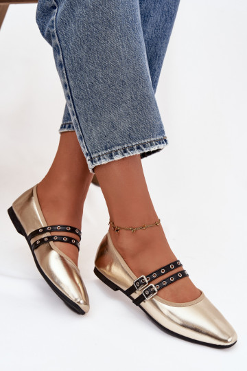 Baleriinad Pealiste omad Triipudega Kuldset värvi Deliora