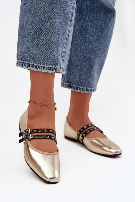 Baleriinad Pealiste omad Triipudega Kuldset värvi Deliora