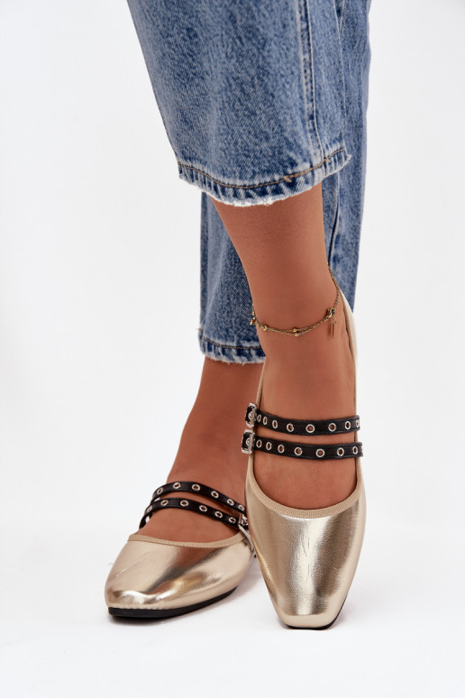 Baleriinad Pealiste omad Triipudega Kuldset värvi Deliora