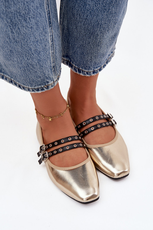 Baleriinad Pealiste omad Triipudega Kuldset värvi Deliora