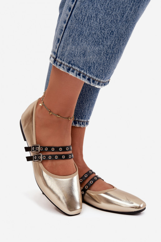 Baleriinad Pealiste omad Triipudega Kuldset värvi Deliora