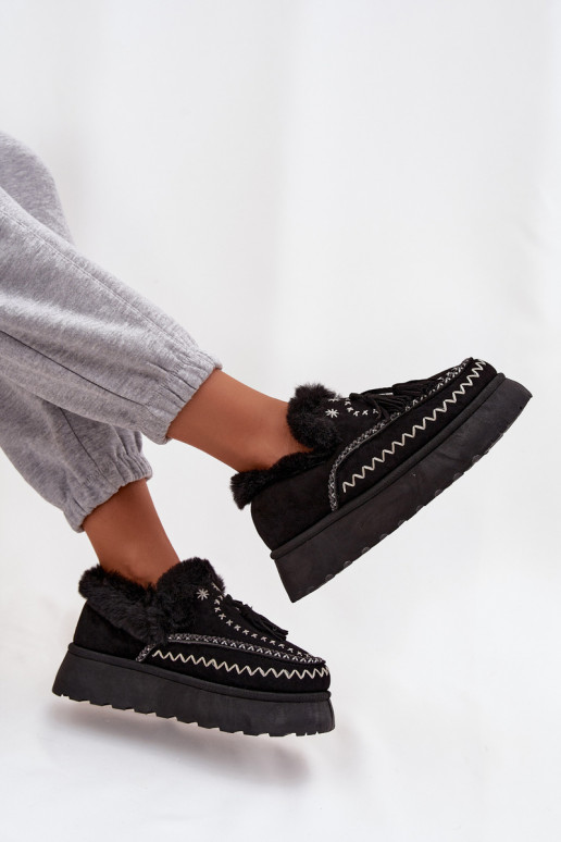 nööpidega lumesaapad Pealiste omad platvormiga karusnahaga Ja Fringes msuud Ferayne