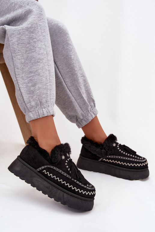 nööpidega lumesaapad Pealiste omad platvormiga karusnahaga Ja Fringes msuud Ferayne