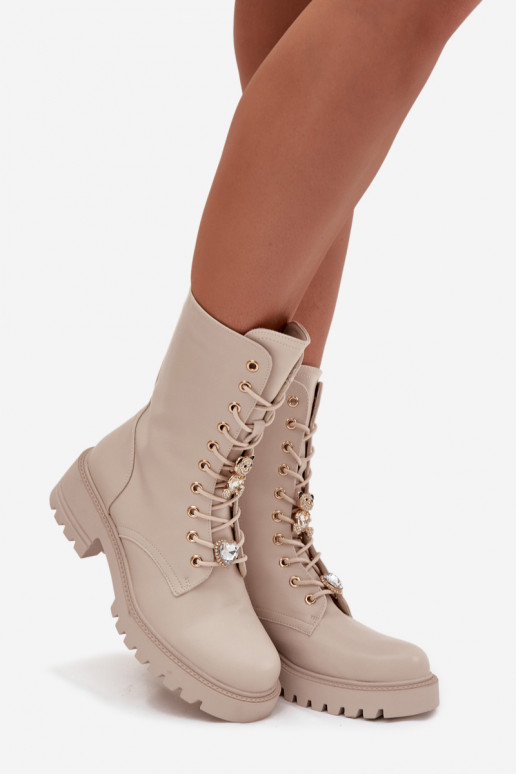 saapad Pealiste omadPrzypinkami Karu Hearts beeži värvi Iravine