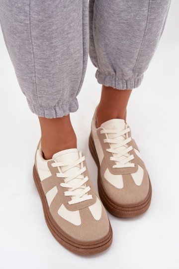 Sneakers tüüpi jalanõud Pealiste omad platvormiga beeži värvi Dovina