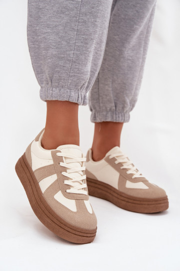 Sneakers tüüpi jalanõud Pealiste omad platvormiga beeži värvi Dovina 2