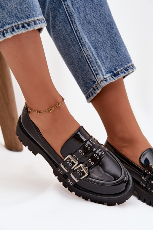 naiste mokassiinid Laque Triipudega I Hõbedat värvimi neetide ja pandlagami msuud Gabrisse