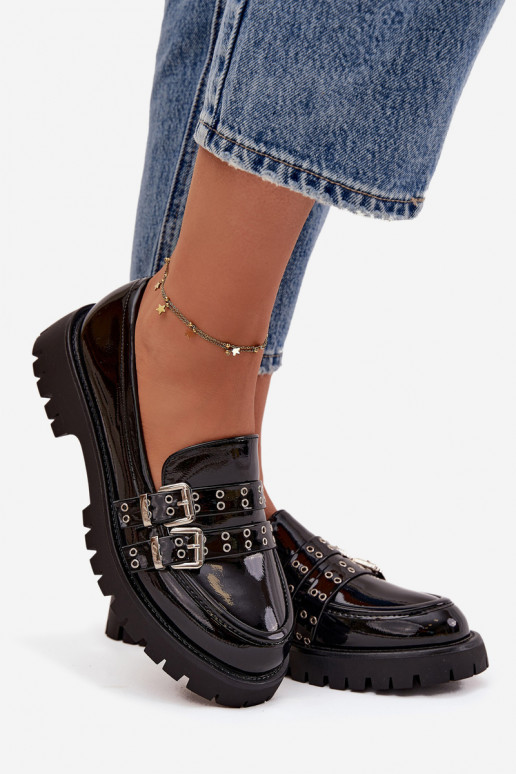 naiste mokassiinid Laque Triipudega I Hõbedat värvimi neetide ja pandlagami msuud Gabrisse