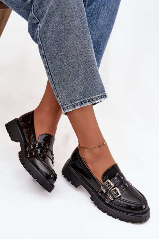 naiste mokassiinid Laque Triipudega I Hõbedat värvimi neetide ja pandlagami msuud Gabrisse