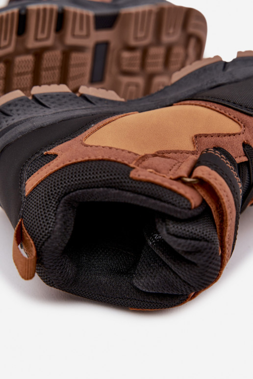 talvesaapad Trekking Laste jalanõud krõpsudega kinnitatav voodriga pruunid värvi Miravie