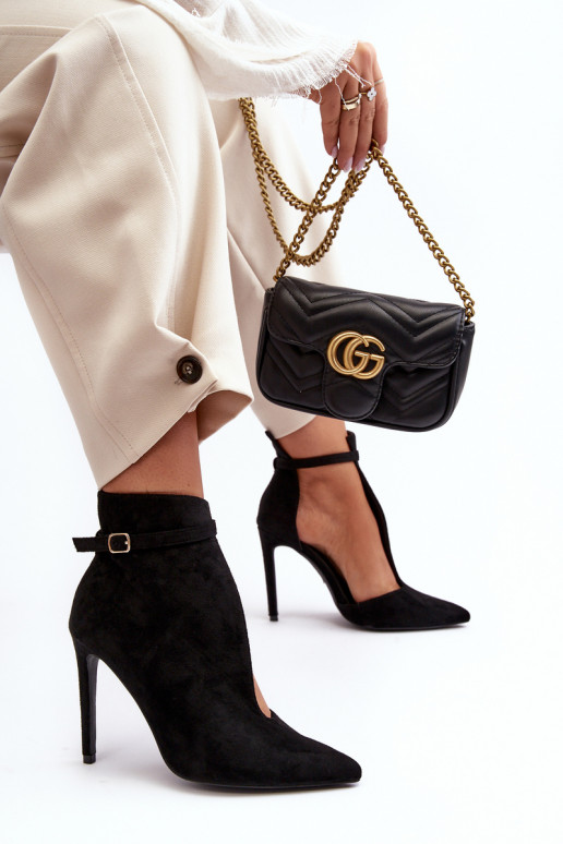 Seemisnahast kingad Pealiste omad kõrge jämeda kontsaga msuud Amalundi