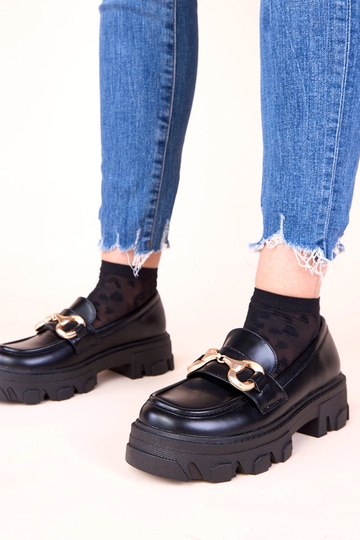 Mustad mokasiinid kuldse... 2