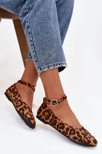 Baleriinad Pealiste omad rihmadega I neetide ja pandlaga leopardimustriga Janelor