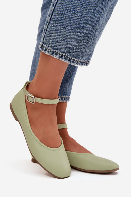 Baleriinad Pealiste omad rihmadega I neetide ja pandlaga Rohelist värvi Janelor