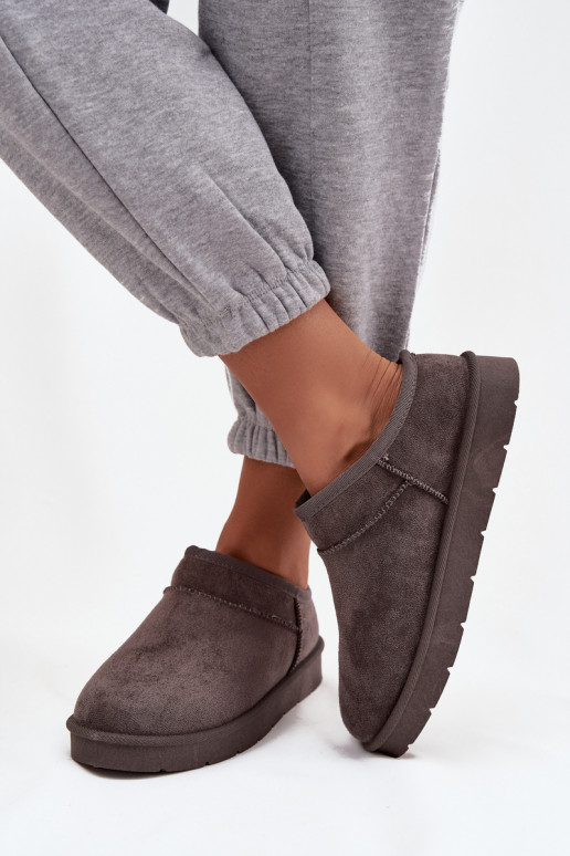 nööpidega lumesaapad Pealiste omad voodriga karusnahaga halli värvi Serenne