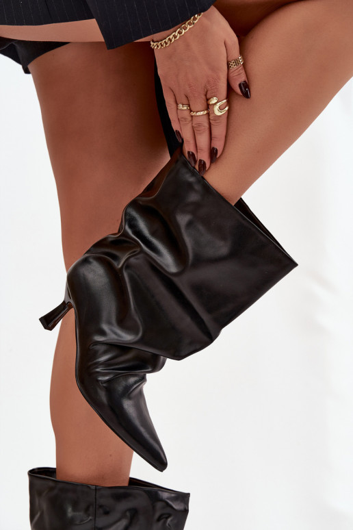 Slip-on Pealiste poolsaapad kõrge jämeda kontsaga Korjatud pealsega msuud Inarisse