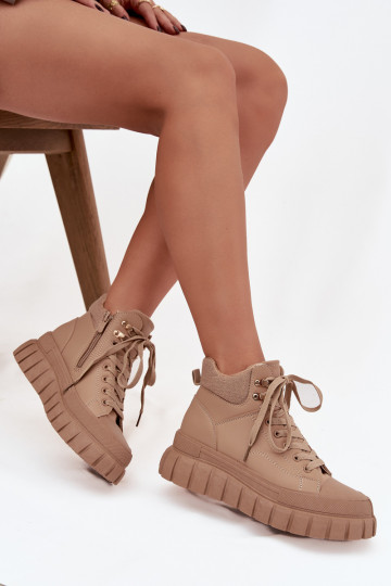 Pealiste omad voodriga Pealiste poolsaapad jalanõud platvormiga pruunid värvi Carenna