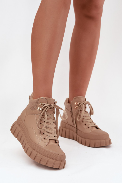 Pealiste omad voodriga Pealiste poolsaapad jalanõud platvormiga pruunid värvi Carenna