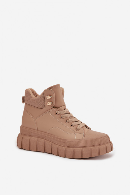 Pealiste omad voodriga Pealiste poolsaapad jalanõud platvormiga pruunid värvi Carenna