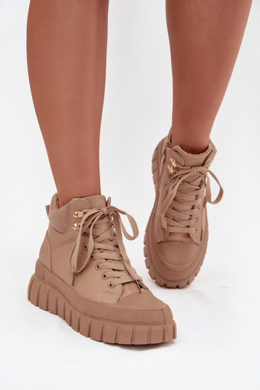 Pealiste omad voodriga Pealiste poolsaapad jalanõud platvormiga pruunid värvi Carenna