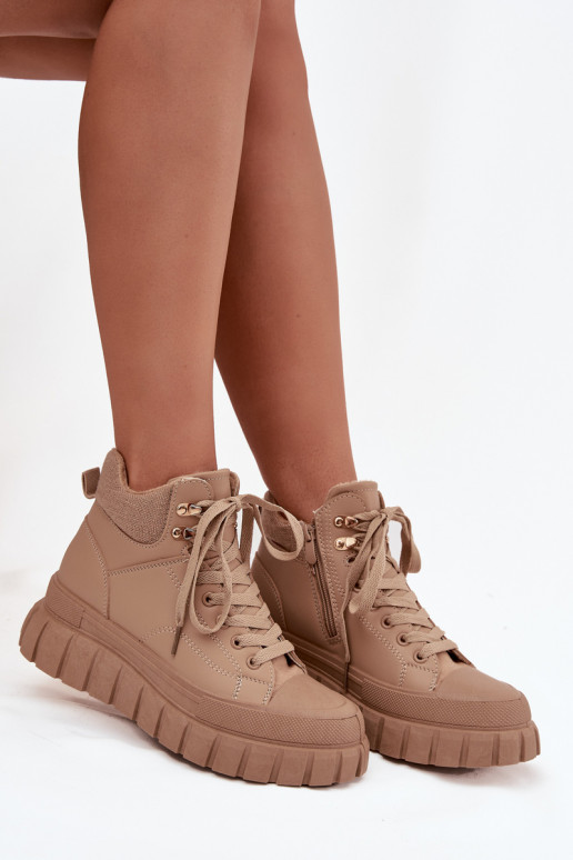 Pealiste omad voodriga Pealiste poolsaapad jalanõud platvormiga pruunid värvi Carenna