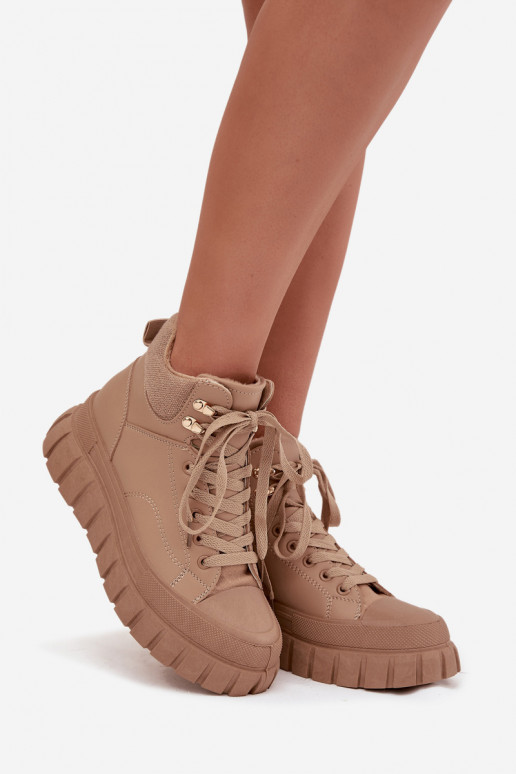 Pealiste omad voodriga Pealiste poolsaapad jalanõud platvormiga pruunid värvi Carenna