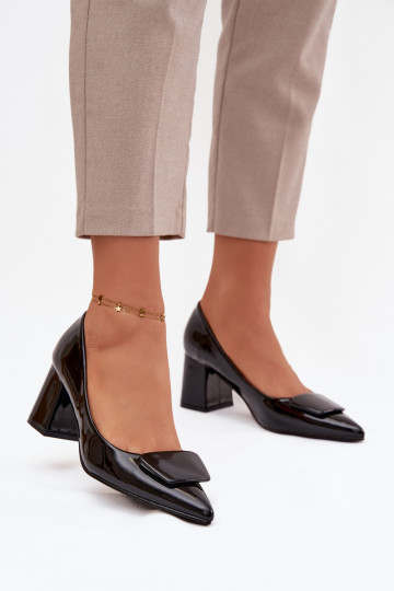 Laque Kingad kõrge jämeda kontsaga kaunistustega msuud Isoline