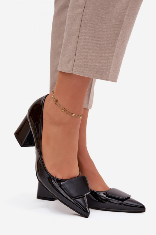 Laque Kingad kõrge jämeda kontsaga kaunistustega msuud Isoline