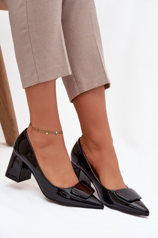 Laque Kingad kõrge jämeda kontsaga kaunistustega msuud Isoline