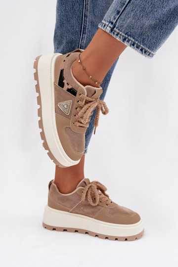voodriga Sneakers tüüpi jalanõud Pealiste omad platvormiga beeži värvi Florinda