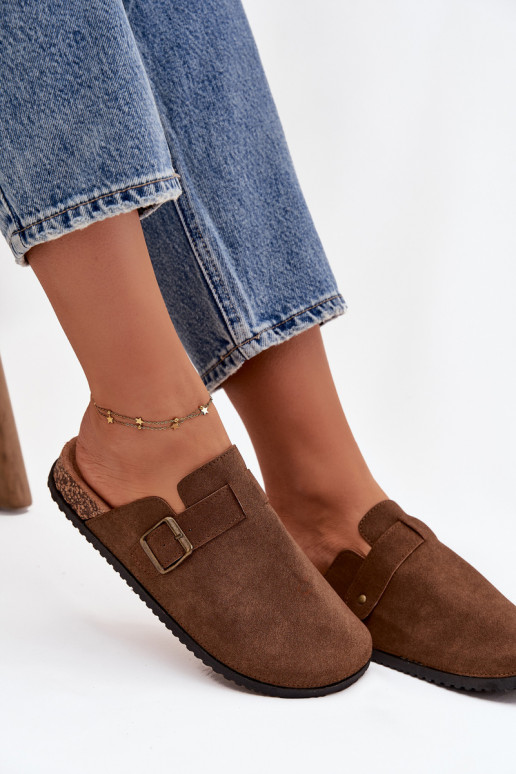 Sussid Puukingad Pealiste omad i platvormiga neetide ja pandlaga pruunid värvi Selio