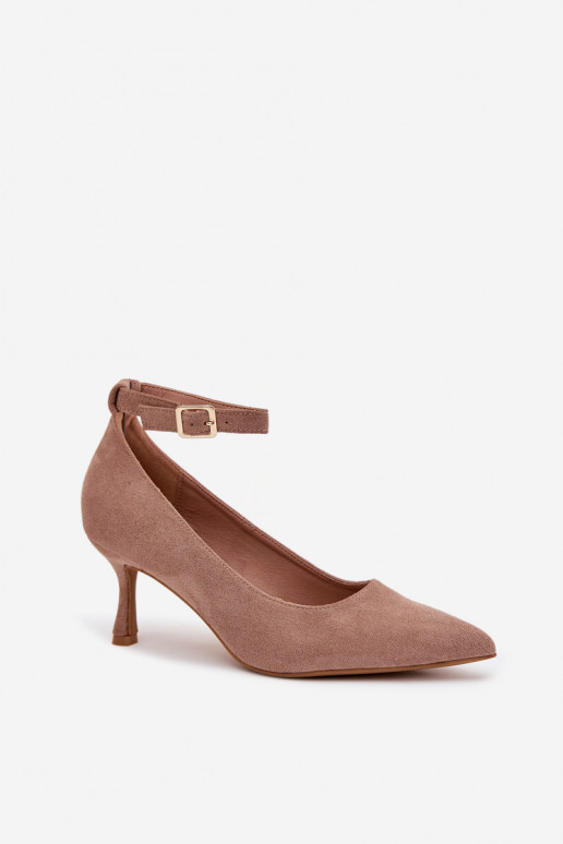 kõrge kontsaga KingadEco Suedeu beeži värvi Devoria