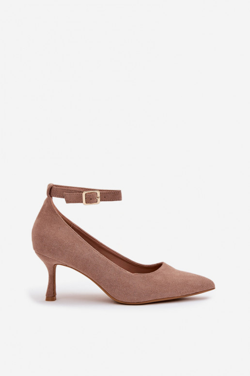 kõrge kontsaga KingadEco Suedeu beeži värvi Devoria