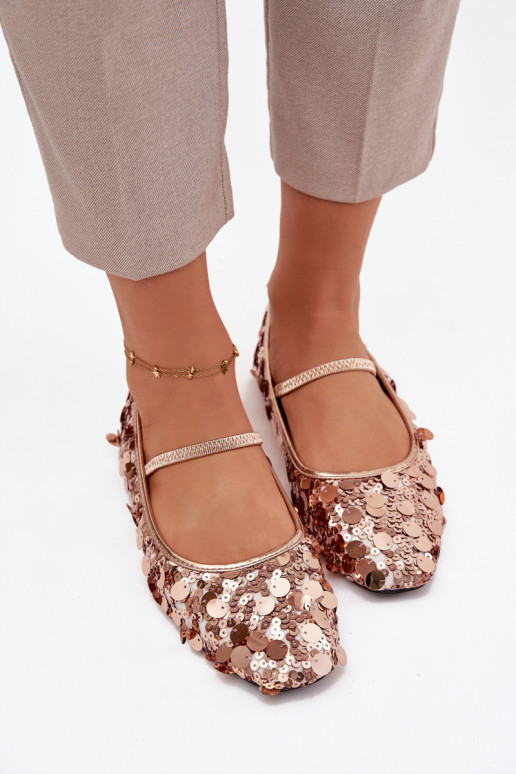 Baleriinad Ozdobione Cekinami Tumeroosad värvi Szampańskie Terlina