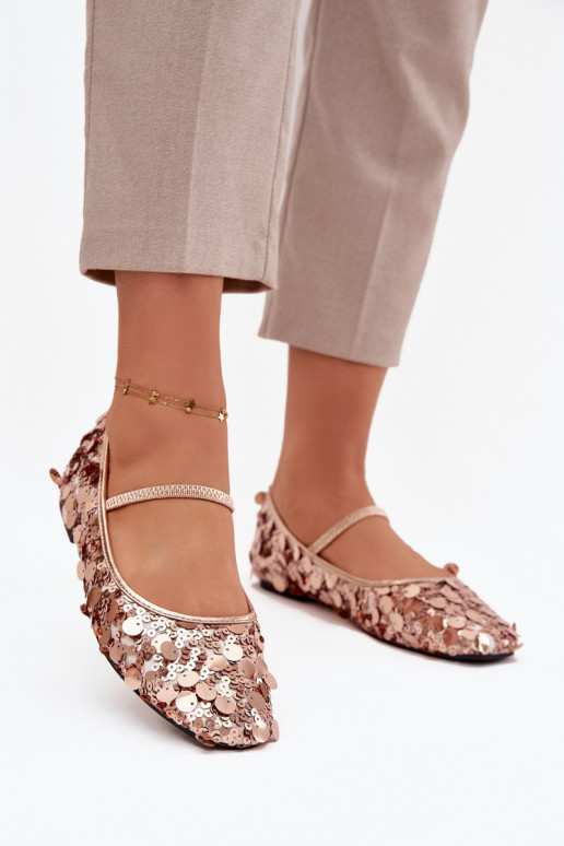 Baleriinad Ozdobione Cekinami Tumeroosad värvi Szampańskie Terlina