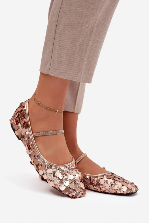 Baleriinad Ozdobione Cekinami Tumeroosad värvi Szampańskie Terlina