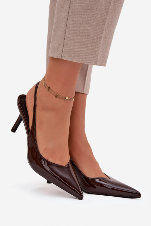 Laque Kingad kõrge jämeda kontsaga Czekoladosissee Phelia