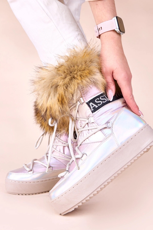 Hõbedased lume saapad roosa...