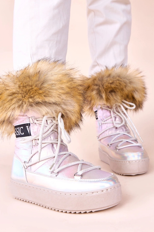 Hõbedased lume saapad roosa...