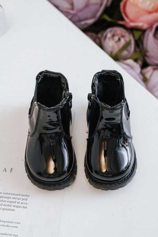 Laste jalanõud Laque voodriga Naiste poolsaapad mustad Porky